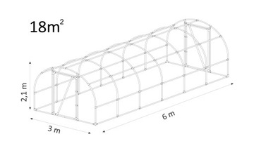 Садовая фольгированная туннельная теплица 6х3 м, 4 секции, фольга LEMAR Polish Производитель