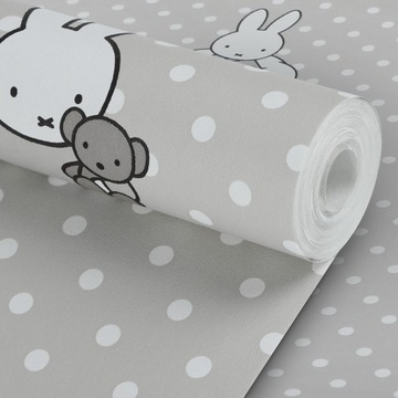 ДЕТСКИЕ ОБОИ СЕРЫЕ ГОРШКИ ЗАЙЧИК ДЕТСКАЯ КОМНАТА