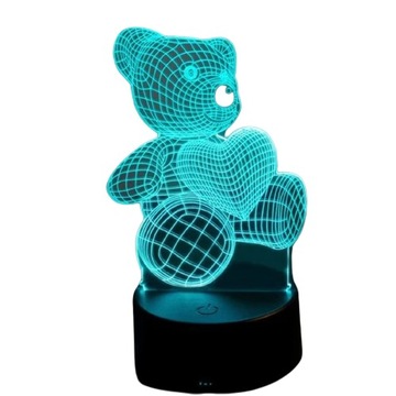 Светильник Мишка Тедди - ночной 3D LED USB Мишка Тедди
