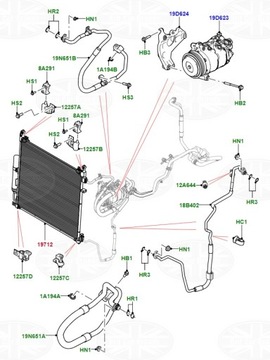 KONDENZÁTOR CHLADIČ KLIMATIZACE DISCOVERY 5 L462 DEFENDER L663 LR181384