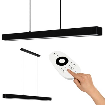 Lampa wisząca nowoczesna Z PILOTEM Wulkan liniowa loft belka 120cm CZARNA