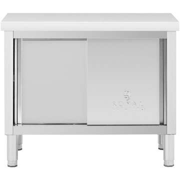 Stół gastronomiczny z szafką z drzwiami suwanymi STAL 100 x 50 cm do 285