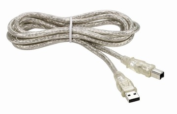 Kabel USB 2.0 ekranowany przeźroczysty THOMSON 5m