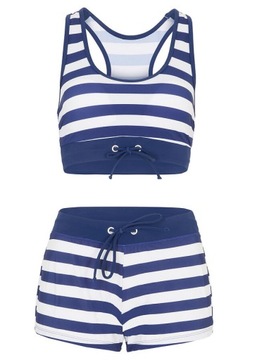 BIKINI STRÓJ DWUCZĘŚCIOWY BIUSTONOSZ BUSTIER SPODENKI SZORTY _38 (U4)