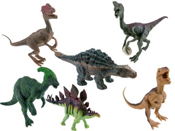 ZESTAW Gumowe DINOZAURY 6 szt Zwierzęta Jajko