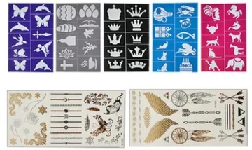 Краски для лица для детей, моющиеся трафареты для татуировок, набор из 30 шт.