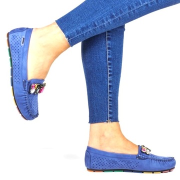 АЖУРНЫЕ МОКАСИНЫ ЖЕНСКИЕ С КАМНЯМИ ГОЛУБЫЕ МЯГКИЕ ЖЕНСКИЕ ТУФЛИ