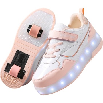 NOWY SWIECACE BUTOROLKI BUTY Z ROLKAMI LED ROLKI WROTKI R