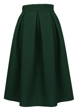 BUTELKOWA SPÓDNICA W KONTRAFAŁDY MIDI 32 XXS