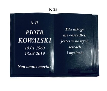 Książka Tablica granitowa 30x40 z napisem