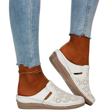 KLAPKI DAMSKIE LEKKIE PROFILOWANE SZYTE WYGODNE