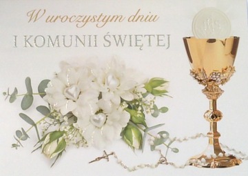 Pamiątka Laurka Karnet Kartka komunii komunia B6 +koperta Z107