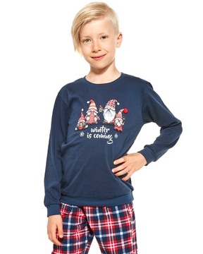 Piżama świąteczna chłopięca Cornette 593/122 Gnomes r. 86/92 gnomy skrzaty