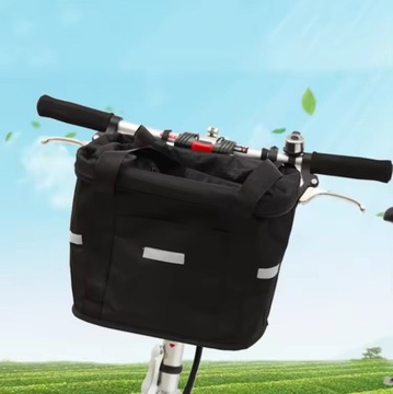 KOSZ NA ROWER MATERIAŁOWY TEKSTYLNY KOSZYK ROWEROWY DUŻY NA KIEROWNICĘ 10L