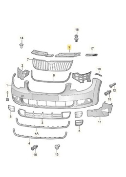 ЛЕВАЯ КРЫШКА РЕШЕТКИ ПОВРЕЖДЕНИЯ КАПОТ SUPERB II 08-13