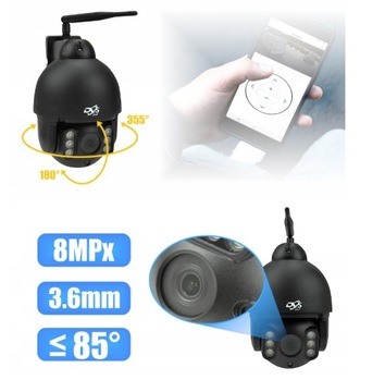 BEZPRZEWODOWA ZEWNĘTRZNA KAMERA WIFI PTZ 8Mpx 4K