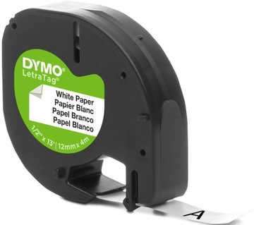 Бумажная лента Dymo LetraTag 12мм 4м Белая