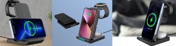 Беспроводное зарядное устройство 3in1 Charging Station для iPhone Apple Watch Airpods
