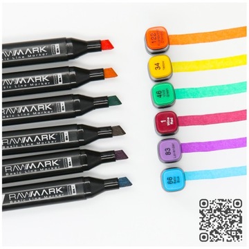 АЛКОГОЛЬНЫЕ МАРКЕРЫ 60 ШТ. Маркеры Маркеры Двусторонние маркеры RAWMARK + СУМКА