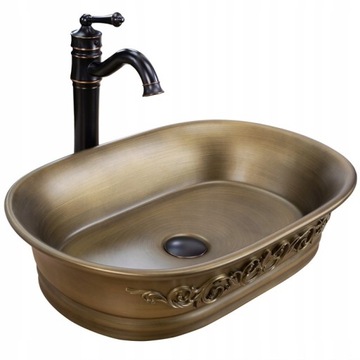 UMYWALKA NABLATOWA RUSTYKALNA CERAMICZNA MIEDZIANA REA WILMA RUSTIC OWALNA