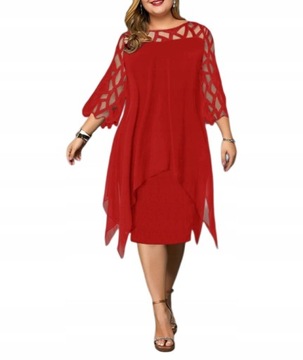 Elegancka sukienka szyfonowa plus size ROZ L-6XL