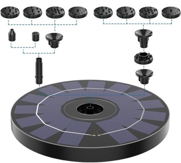 PŁYWAJĄCA FONTANNA SOLARNA OGRODOWA POMPA WODY DO OCZKA WODNEGO STAWU