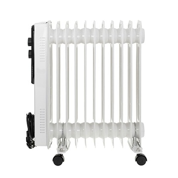 GRZEJNIK OLEJOWY 2500W ELEKTRYCZNY 11 ŻEBEREK TERMOSTAT REGULACJA BIAŁY