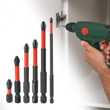 Набор из 6 ударных бит Phillips для отверток Phillips для автомобильных дрелей