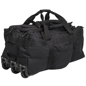 Torba wojskowa torba podróżna kółka Mil-Tec Combat Duffle Bag 3w1 CZARNA