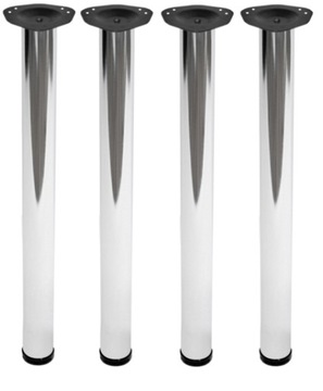 Nogi do stołu, blatu, biurka metalowe wysokie chrom LOFT Gtv 710mm 4 szt