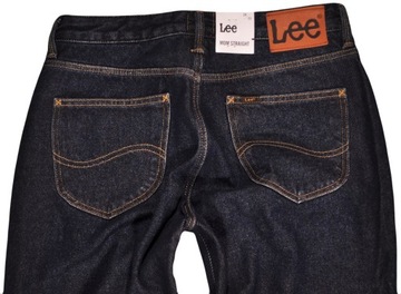 LEE spodnie HIGH WAIST dark blue jeans MOM STRAIGHT _ W28 L33