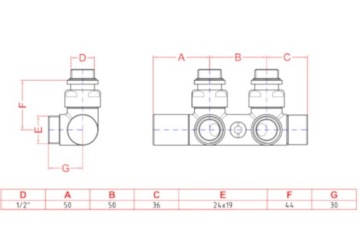 Комбинированный соединительный комплект Sapho TWIN 50 мм