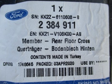 FORD TRANSIT CUSTOM ЗАДНИЙ РЕМЕНЬ KK21-V106K00-AB