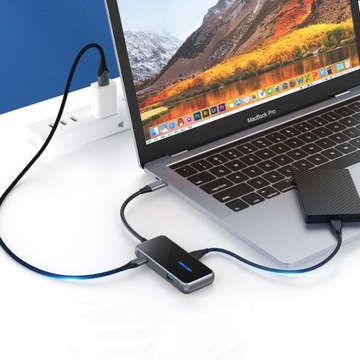 VENTION HUB USB — Type-C 5 в 1 — PD 87 Вт — 4x USB3.0