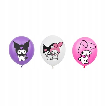 Kuromi My melody topper topery ma babeczki tort urodziny BALONY ZESTAW