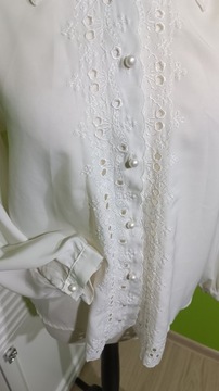 Biała haftowana koszula vintage Chuan Hing M/38