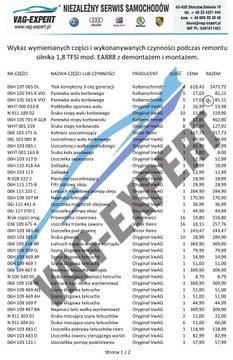 РЕМОНТ, ЗАМЕНА ДВИГАТЕЛЯ 1.8 TSI TFSI GWAR 24 М. НДС
