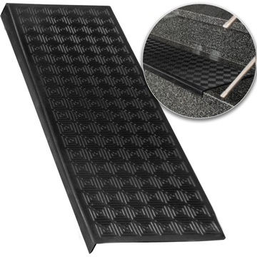NAKŁADKI NA SCHODY TREPY ANTYPOŚLIZGOWE GUMOWE ZEWNĘTRZNE STOPNIE 25X75CM