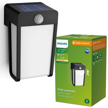 PHILIPS Lampa Solarna Ogrodowa LED Kinkiet SHROUD 2,3W 2700K IP44 z Czujnik