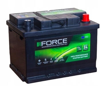 AKUMULATOR PREMIUM ECOFORCE 12V 60AH 490A P+ RAD-OM