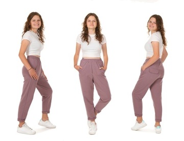 Хлопковые спортивные штаны SUPER CUT фиолетового размера 146 Товар PL