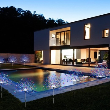 4x САДОВЫЕ ЛАМПЫ СОЛНЕЧНЫЕ ДЕРЕВО Одуванчик ФЕЙЕРВЕРК УКРАШЕНИЕ 480LED пульт дистанционного управления