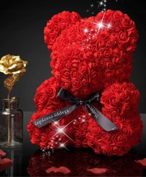 МИШКА С РОЗАМИ 40СМ XXL С КОРОБКОЙ ПРЕМИУМ ПОДАРОК ​​ДЛЯ ДЕВОЧКИ У НАС ХИТ