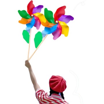 РАЗНОЦВЕТНАЯ МЕЛЬНИЦА, ВЕТРЯНАЯ МЕЛЬНИЦА ДЛЯ ДЕТЕЙ, ДЛЯ ВЕЛОСИПЕДА, ДЛЯ ПРОГУЛКИ В САД, 56 СМ