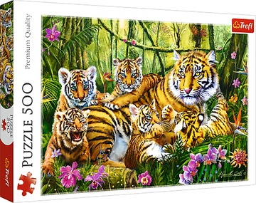 Puzzle Rodzina tygrysów 500 elementów Trefl
