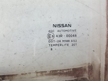 NISSAN QASHQAI I J10 08R SKLO (OKNO) DVEŘE LEVÝ ZADNÍ