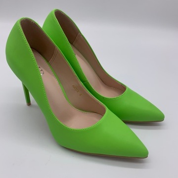 Buty damskie czółenka RAID szpilki zielone limonkowe ANTIX rozmiar 39
