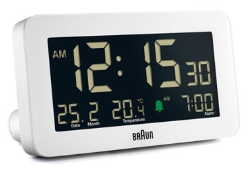 Zegar budzik Braun biały 13,5cm + 2x AA