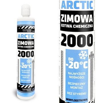 DO -20°C Zestaw 2x Zimowa kotwa chemiczna ARCTIC 2000 300ml + 1xmieszacz