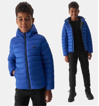 4F KURTKA CHŁOPIĘCA PUCHOWA PIKOWANA PRZEJŚCIOWA ZIMOWA